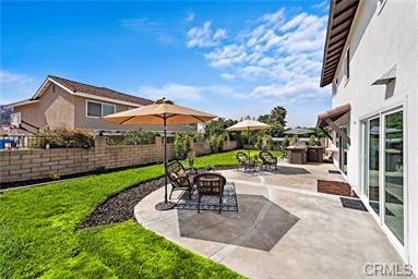 Landscaped backyard