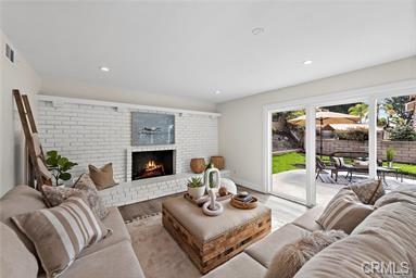 Family room with fireplace